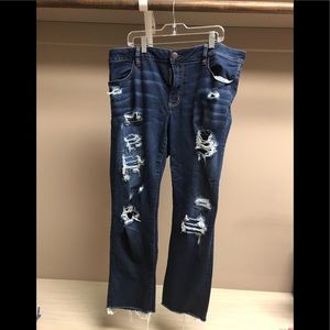 Cropped denim jeans